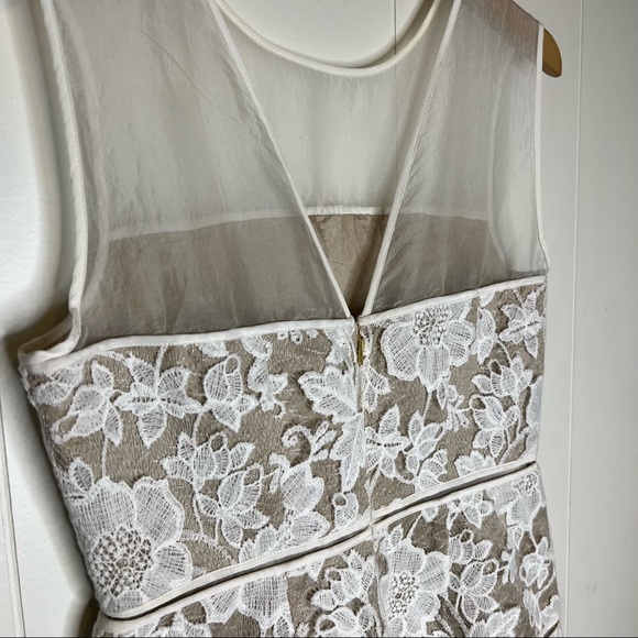 NWT TRINA TURK SHEER LACE MINI NUDE DRESS Sz 8 Party - Picture 6 of 11